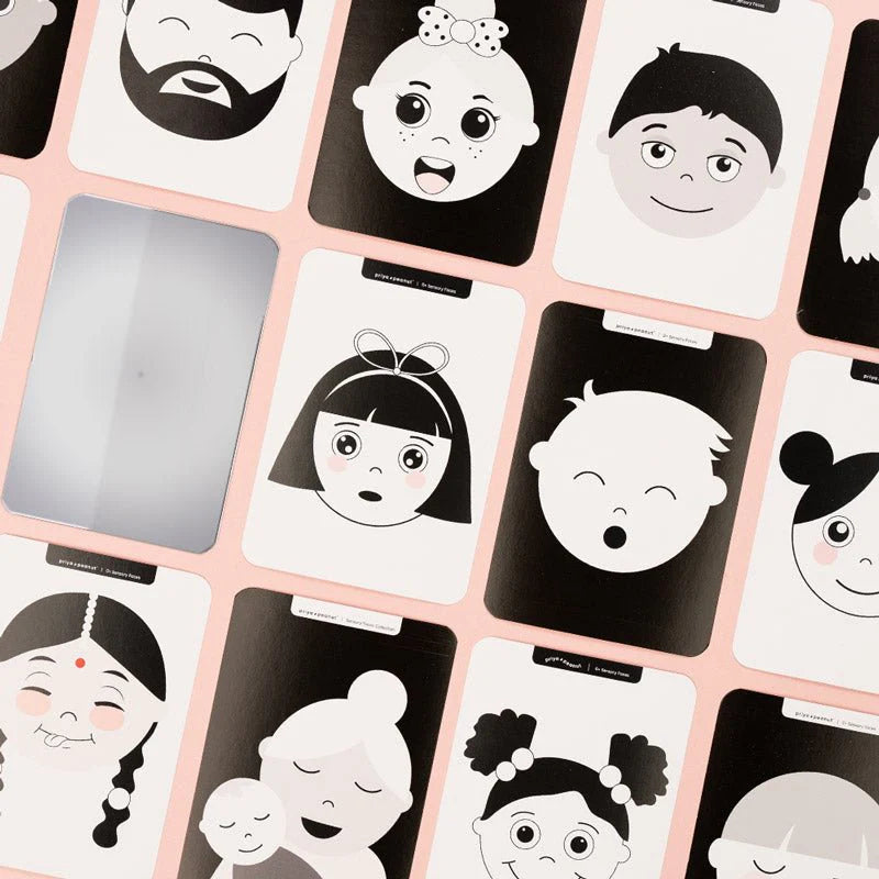 0+ Month Baby Sensory Faces Flashcards – Early Visual & Brain Development